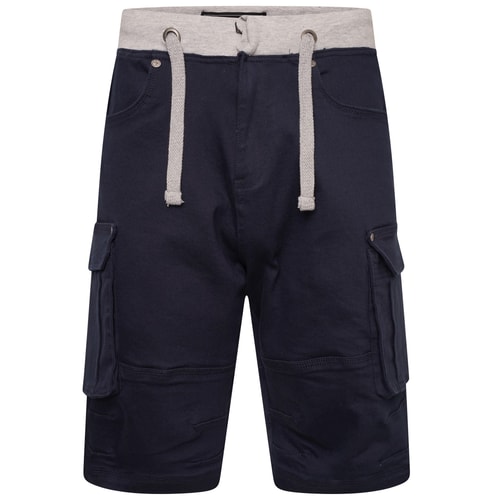 KAM Rib Waist Stretch Cargo Shorts Navy